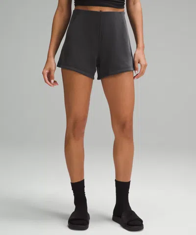 Lululemon Softstreme Kick-flare Mid-rise Shorts 4" In Black