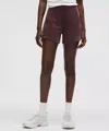 Lululemon Softstreme Kick-flare Mid-rise Shorts 4" In Burgundy