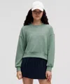 Lululemon Softstreme Perfectly Oversized Cropped Crew In Green