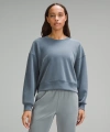 Lululemon Softstreme Perfectly Oversized Cropped Crew In Gray
