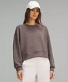 Lululemon Softstreme Perfectly Oversized Cropped Crew In Brown