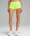 Lululemon Speed Up Low-rise Lined Shorts 2.5" In Highlight Yellow