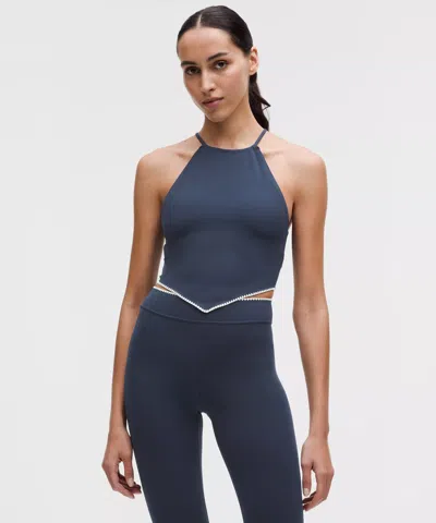 Lululemon Stitch Trim Halter Tank Top In Blue