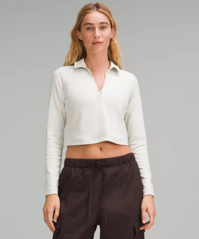 Lululemon Stretch Cotton Long-sleeve Polo Shirt In White