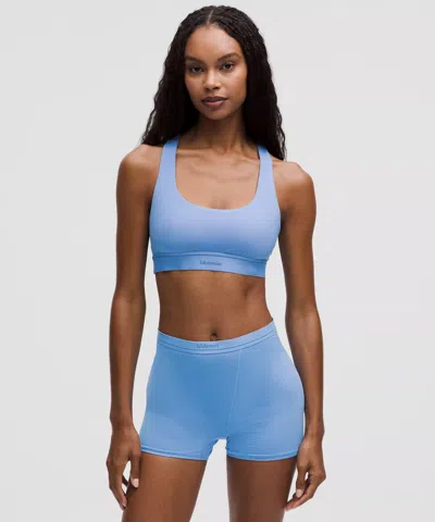 Lululemon Stretch Cotton Ribbed Logo Racerback Bralette A-c Cups