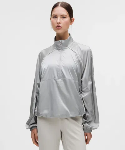 Lululemon Stretch-satin Flocked Training Jacket In Silver