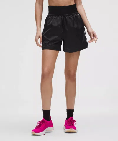 Lululemon Stretch Satin Nylon Super-high-rise Short 5" In Black