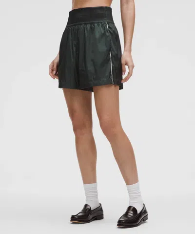 Lululemon Stretch Satin Nylon Super-high-rise Short 5" In Black