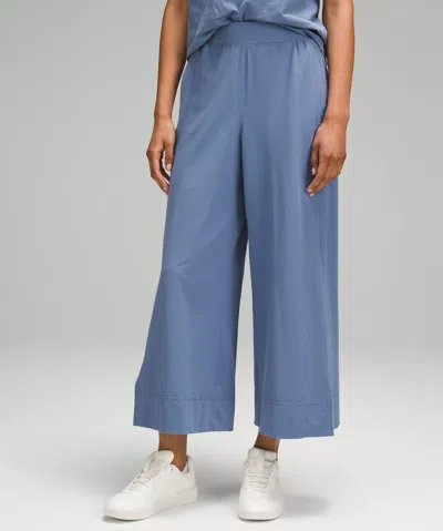 Lululemon Stretch Woven High-rise Wide-leg Cropped Pants In Blue
