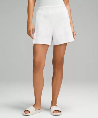 Lululemon Stretch Woven Relaxed-fit High-rise Shorts 4" In White