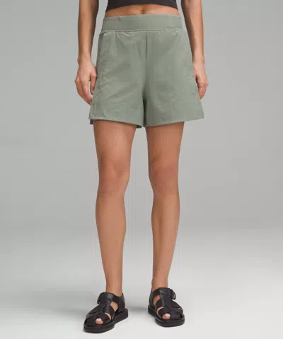 Lululemon Stretch Woven Relaxed-fit High-rise Short 4" In Green