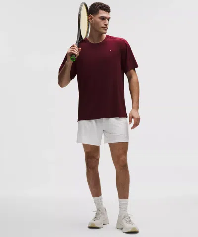 Lululemon Striped Mesh Tennis Short 5" In White