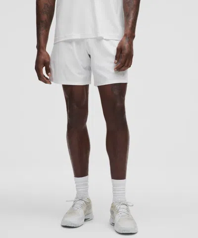 Lululemon Striped Mesh Tennis Shorts 7" In White