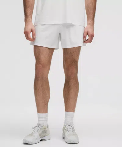 Lululemon Striped Mesh Tennis Shorts 5" In White