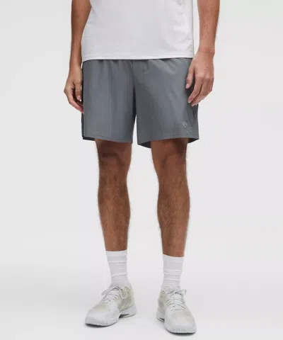 Lululemon Striped Mesh Tennis Shorts 7" In Gray