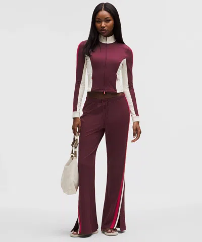 Lululemon Striped Slim-fit Mid-rise Track Pant In Purple