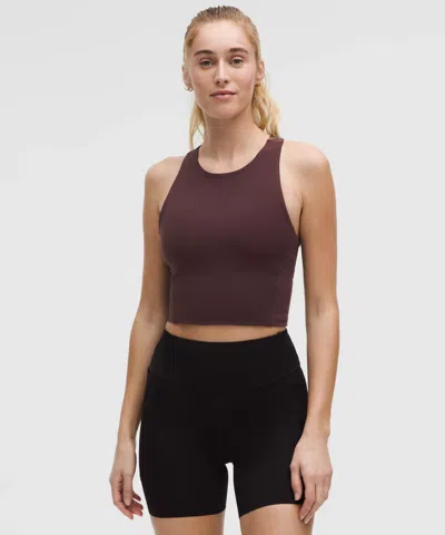 Lululemon Swift Speed Cropped Tank Top B/c Cup In Brown
