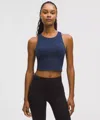Lululemon Swift Speed Cropped Tank Top B/c Cup In Blue