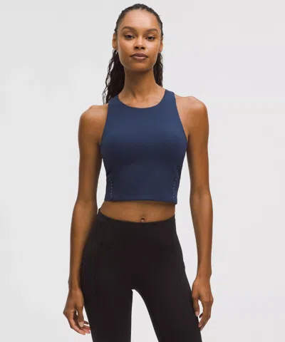 Lululemon Swift Speed Cropped Tank Top B/c Cup In Blue