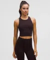 Lululemon Swift Speed Cropped Tank Top In Brown