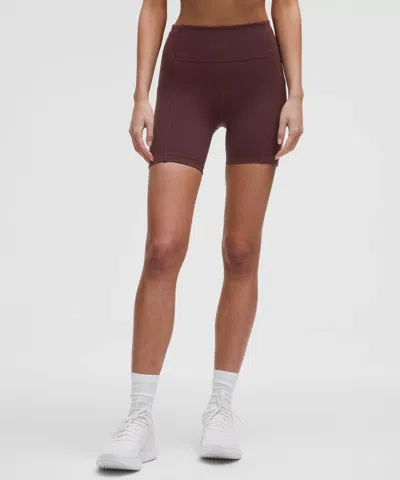 Lululemon Swift Speed High-rise Shorts 6" In Brown