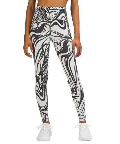 Lululemon Swift Speed High Rise Tight Leggings In Spin Off Jacquard Vapor Graphite Grey In Black