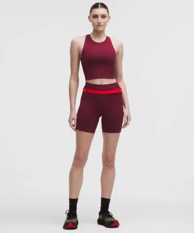 Lululemon Swift Speed High-rise Short 6" In Burgundy
