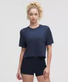 Lululemon Swiftly Cropped Oversized T-shirt In Blue