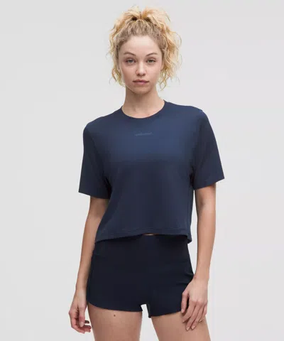 Lululemon Swiftly Cropped Oversized T-shirt In Blue