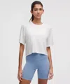 Lululemon Swiftly Cropped Oversized T-shirt In White