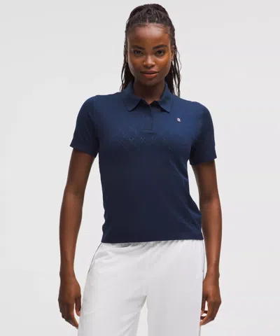 Lululemon Swiftly Diamond-knit Polo Shirt