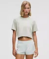 Lululemon Swiftly High-low Cropped Short-sleeve Shirt