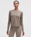 Lululemon Swiftly Mesh-back Long-sleeve Shirt In Brown
