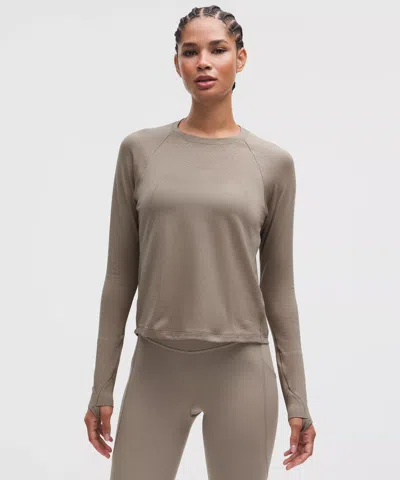 Lululemon Swiftly Mesh-back Long-sleeve Shirt In Brown