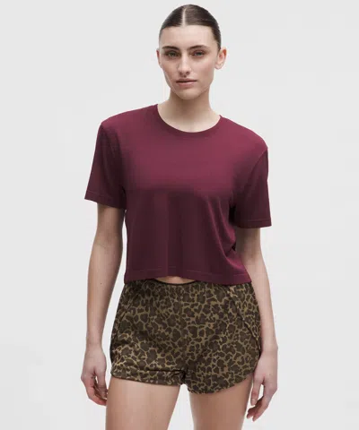 Lululemon Swiftly Perforated Stripe Short-sleeve Shirt In Purple