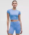 Lululemon Swiftly Pointelle Cropped Short-sleeve Shirt