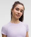 Lululemon Swiftly Pointelle Cropped Short-sleeve Shirt