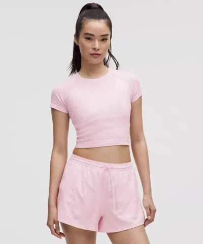Lululemon Swiftly Pointelle Cropped Short-sleeve Shirt