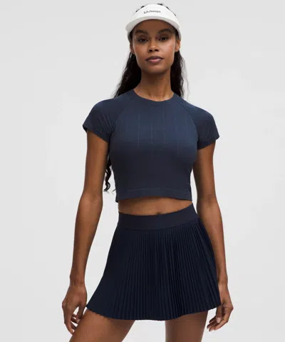 Lululemon Swiftly Pointelle Cropped Short-sleeve Shirt