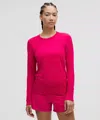 Lululemon Swiftly Relaxed Long-sleeve Shirt Hip Length In Pink