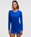 Lululemon Swiftly Relaxed Long-sleeve Shirt Hip Length In Blue
