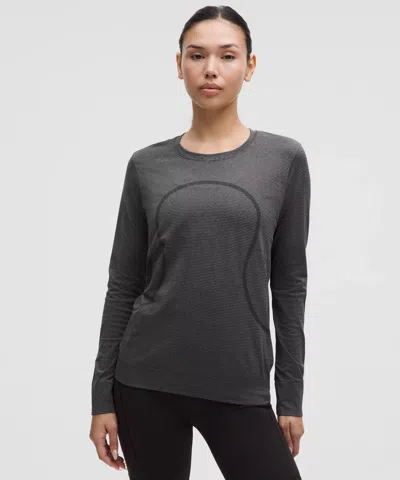 Lululemon Swiftly Relaxed Long-sleeve Shirt Hip Length In Gray