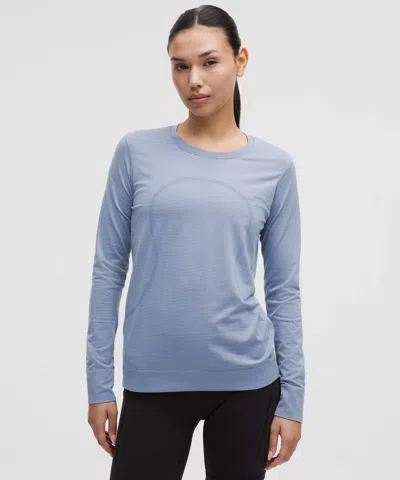Lululemon Swiftly Relaxed Long-sleeve Shirt Hip Length In Blue