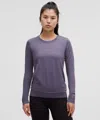Lululemon Swiftly Relaxed Long-sleeve Shirt Hip Length In Purple