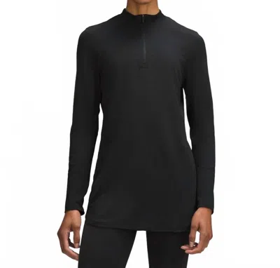 Lululemon Swiftly Relaxed Long-length Half Zip Sweatshirt In Black
