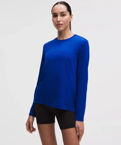 Lululemon Swiftly Relaxed Long-sleeve Shirt Hip Length In Blue