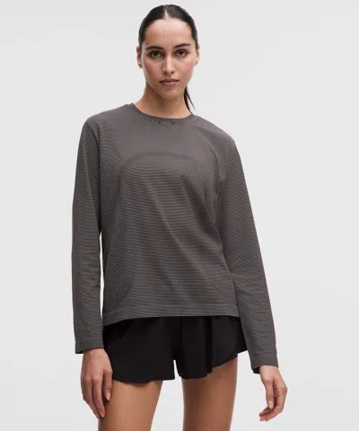 Lululemon Swiftly Relaxed Long-sleeve Shirt Hip Length In Gray