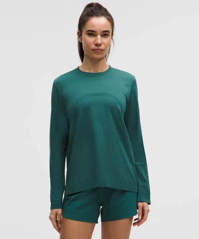 Lululemon Swiftly Relaxed Long-sleeve Shirt Hip Length In Green