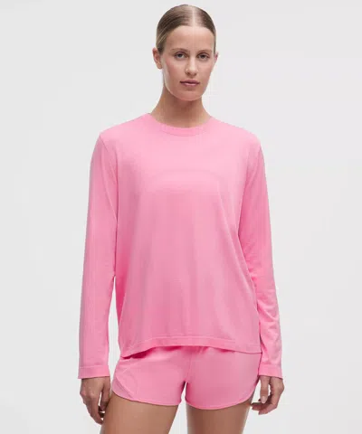 Lululemon Swiftly Relaxed Long-sleeve Shirt Hip Length In Pink