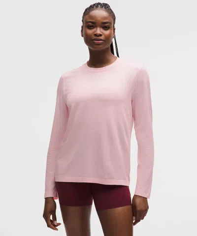 Lululemon Swiftly Relaxed Long-sleeve Shirt Hip Length In Pink